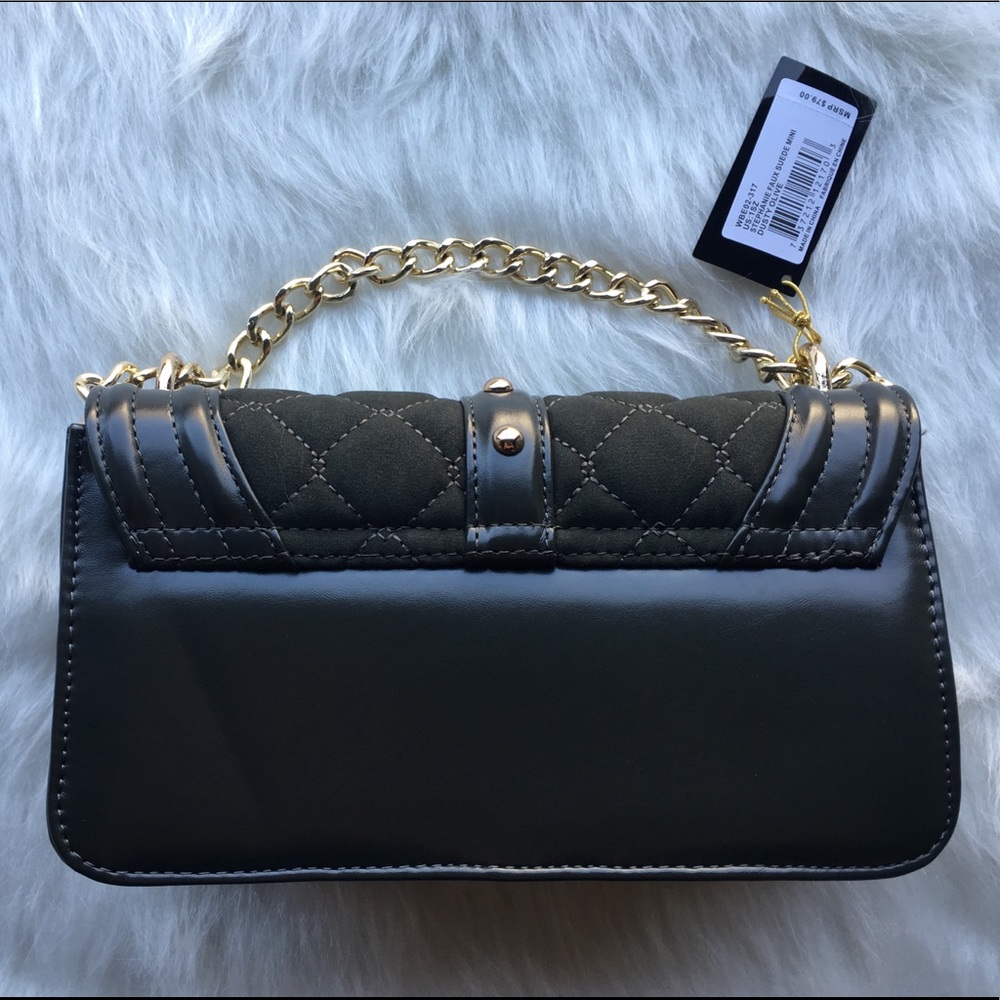 🌟🌿bebe Mini Stephanie Faux Suede Crossbody Olive - Picture 2 of 8